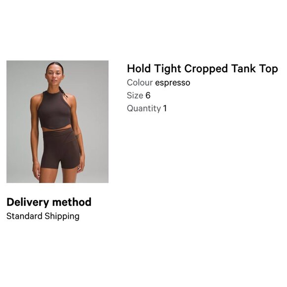 lululemon Espresso Hold Tight Cropped Tank size 6 - Picture 12 of 13